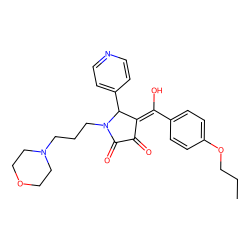 (4E)-4-[hydroxy(4-propoxyphenyl)methylidene]-1-[3-(morpholin-4-yl)propyl]-5-(pyridin-4-yl)pyrrolidine-2,3-dione structure