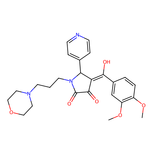 (4E)-4-[(3,4-dimethoxyphenyl)-hydroxymethylidene]-1-(3-morpholin-4-ylpropyl)-5-pyridin-4-ylpyrrolidine-2,3-dione structure