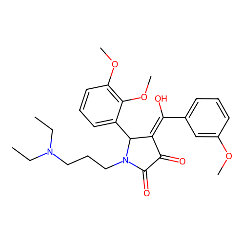 (4E)-1-[3-(diethylamino)propyl]-5-(2,3-dimethoxyphenyl)-4-[hydroxy-(3-methoxyphenyl)methylidene]pyrrolidine-2,3-dione structure