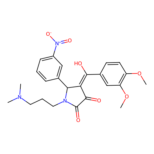 (4E)-4-[(3,4-dimethoxyphenyl)-hydroxymethylidene]-1-[3-(dimethylamino)propyl]-5-(3-nitrophenyl)pyrrolidine-2,3-dione structure