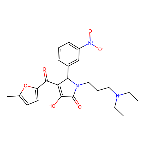 1-(3-(diethylamino)propyl)-3-hydroxy-4-(5-methylfuran-2-carbonyl)-5-(3-nitrophenyl)-1H-pyrrol-2(5H)-one structure