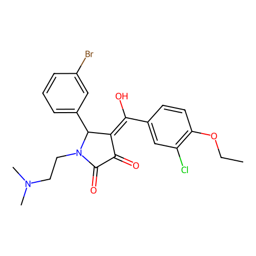 (4E)-5-(3-bromophenyl)-4-[(3-chloro-4-ethoxyphenyl)-hydroxymethylidene]-1-(2-dimethylaminoethyl)pyrrolidine-2,3-dione structure
