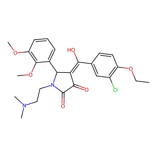 4-(3-chloro-4-ethoxybenzoyl)-5-(2,3-dimethoxyphenyl)-1-[2-(dimethylamino)ethyl]-3-hydroxy-1,5-dihydro-2H-pyrrol-2-one structure