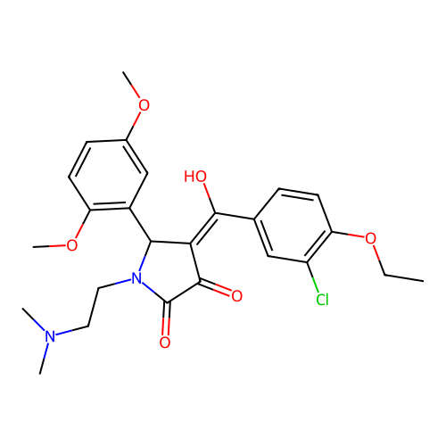 4-(3-chloro-4-ethoxybenzoyl)-5-(2,5-dimethoxyphenyl)-1-[2-(dimethylamino)ethyl]-3-hydroxy-2,5-dihydro-1H-pyrrol-2-one structure