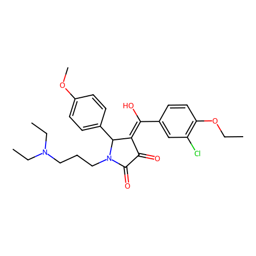 (4E)-4-[(3-chloro-4-ethoxyphenyl)-hydroxymethylidene]-1-[3-(diethylamino)propyl]-5-(4-methoxyphenyl)pyrrolidine-2,3-dione structure