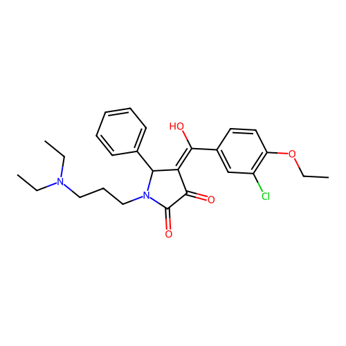 (4E)-4-[(3-chloro-4-ethoxyphenyl)-hydroxymethylidene]-1-[3-(diethylamino)propyl]-5-phenylpyrrolidine-2,3-dione structure
