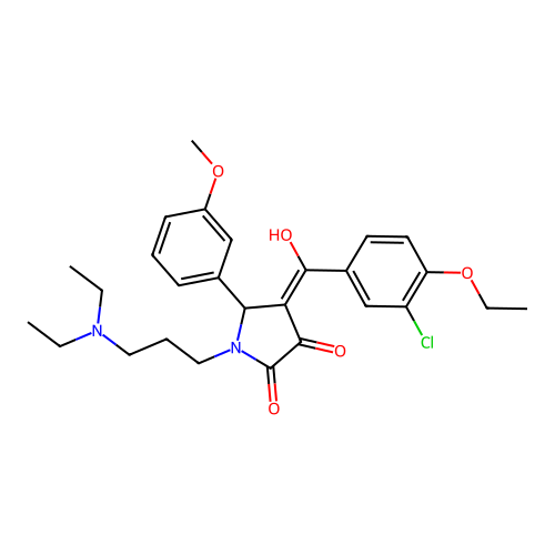 (4E)-4-[(3-chloro-4-ethoxyphenyl)-hydroxymethylidene]-1-[3-(diethylamino)propyl]-5-(3-methoxyphenyl)pyrrolidine-2,3-dione structure