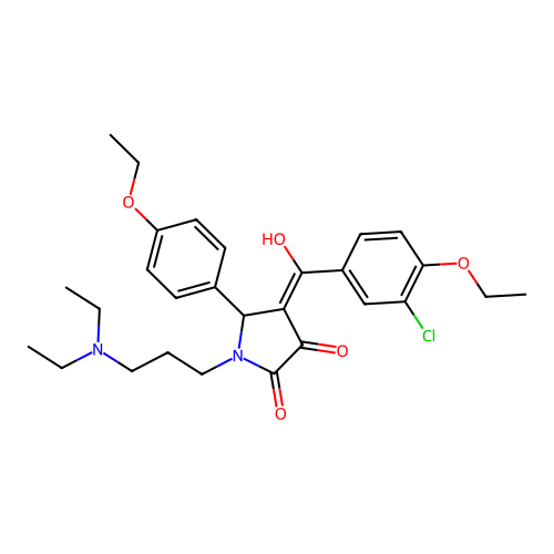 (4E)-4-[(3-chloro-4-ethoxyphenyl)-hydroxymethylidene]-1-[3-(diethylamino)propyl]-5-(4-ethoxyphenyl)pyrrolidine-2,3-dione structure