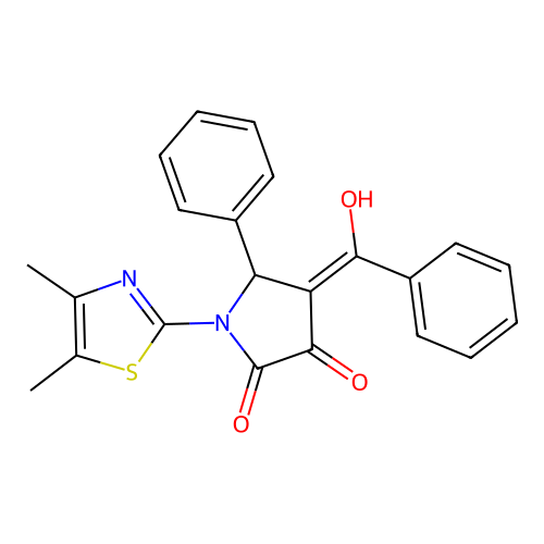 (4E)-1-(4,5-dimethyl-1,3-thiazol-2-yl)-4-[hydroxy(phenyl)methylidene]-5-phenylpyrrolidine-2,3-dione structure