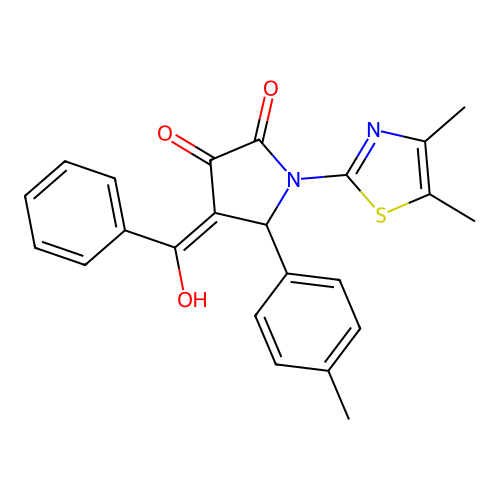 (4E)-1-(4,5-dimethyl-1,3-thiazol-2-yl)-4-[hydroxy(phenyl)methylidene]-5-(4-methylphenyl)pyrrolidine-2,3-dione structure