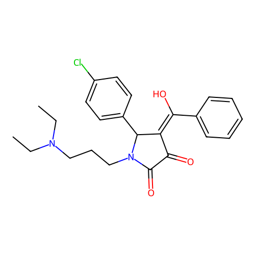 4-benzoyl-5-(4-chlorophenyl)-1-(3-(diethylamino)propyl)-3-hydroxy-1H-pyrrol-2(5H)-one structure