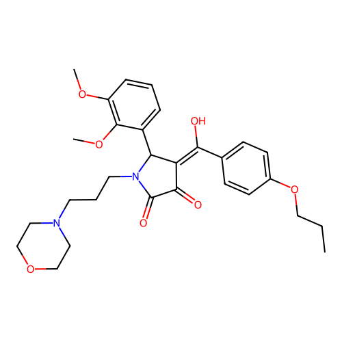 (4E)-5-(2,3-dimethoxyphenyl)-4-[hydroxy-(4-propoxyphenyl)methylidene]-1-(3-morpholin-4-ylpropyl)pyrrolidine-2,3-dione structure