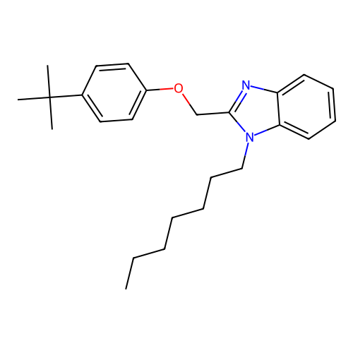 2-[(4-tert-butylphenoxy)methyl]-1-heptyl-1H-benzimidazole structure