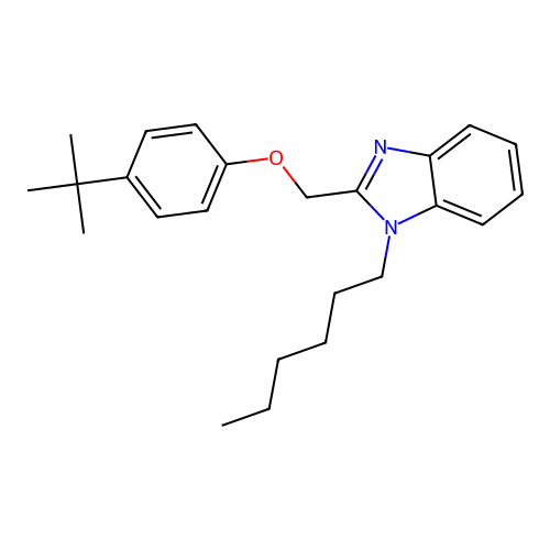2-[(4-tert-butylphenoxy)methyl]-1-hexyl-1H-benzimidazole structure