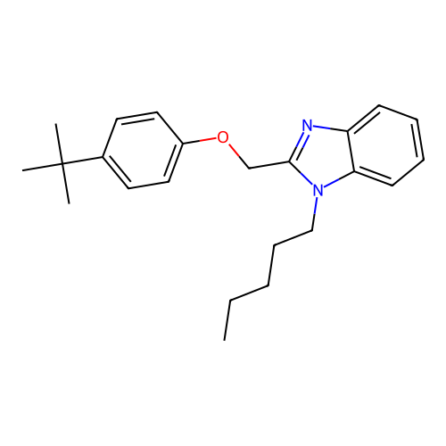 2-[(4-tert-butylphenoxy)methyl]-1-pentyl-1H-benzimidazole structure