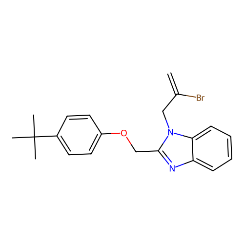 1-(Tert-butyl)-4-{[1-(2-bromoprop-2-enyl)benzimidazol-2-yl]methoxy}benzene structure