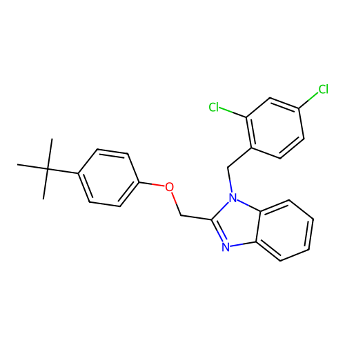 2-[(4-tert-butylphenoxy)methyl]-1-(2,4-dichlorobenzyl)-1H-benzimidazole structure