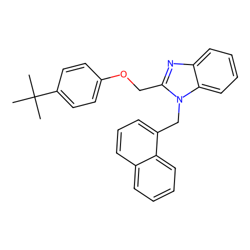 2-[(4-tert-butylphenoxy)methyl]-1-(naphthalen-1-ylmethyl)-1H-benzimidazole structure