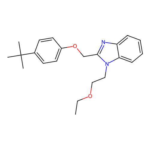 2-[(4-tert-butylphenoxy)methyl]-1-(2-ethoxyethyl)-1H-benzimidazole structure