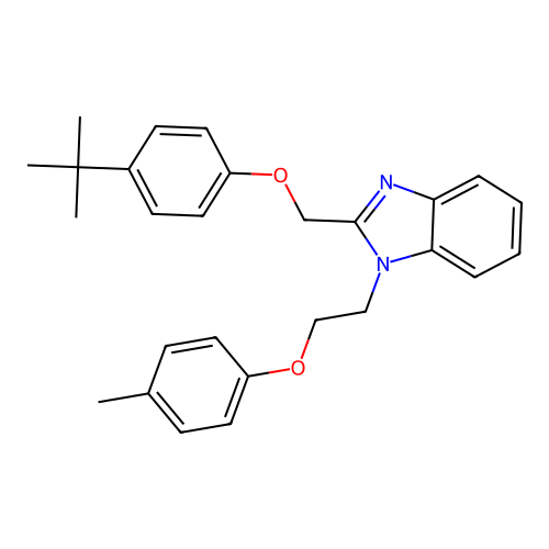 2-[(4-tert-butylphenoxy)methyl]-1-[2-(4-methylphenoxy)ethyl]-1H-benzimidazole structure