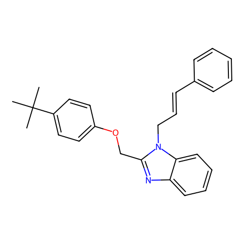 2-[(4-tert-butylphenoxy)methyl]-1-[(2E)-3-phenylprop-2-en-1-yl]-1H-benzimidazole structure