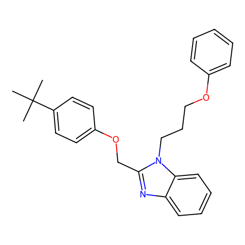 2-[(4-tert-butylphenoxy)methyl]-1-(3-phenoxypropyl)-1H-benzimidazole structure