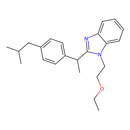 1-Ethoxy-2-(2-{[4-(2-methylpropyl)phenyl]ethyl}benzimidazolyl)ethane structure