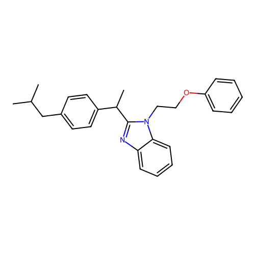 [2-(2-{[4-(2-Methylpropyl)phenyl]ethyl}benzimidazolyl)ethoxy]benzene structure
