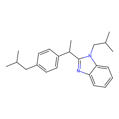 1-isobutyl-2-(1-(4-isobutylphenyl)ethyl)-1H-benzo[d]imidazole structure