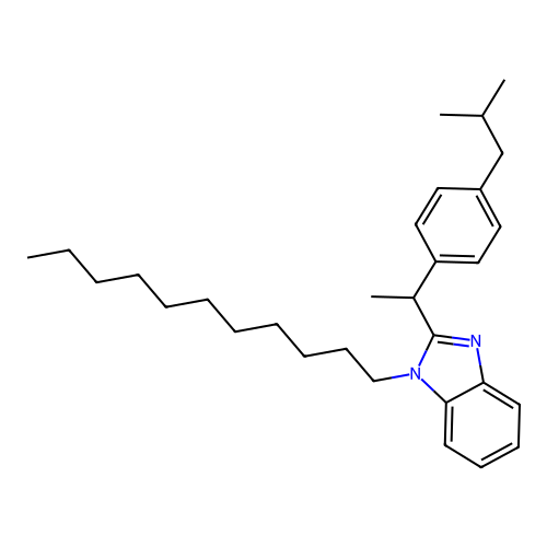 2-{[4-(2-Methylpropyl)phenyl]ethyl}-1-undecylbenzimidazole structure