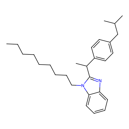2-{[4-(2-Methylpropyl)phenyl]ethyl}-1-nonylbenzimidazole structure