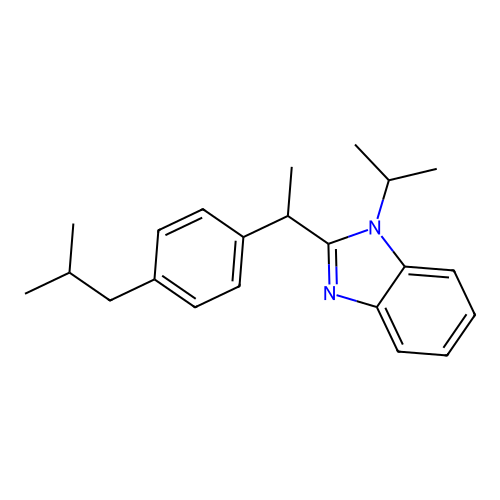 1-(Methylethyl)-2-{[4-(2-methylpropyl)phenyl]ethyl}benzimidazole structure