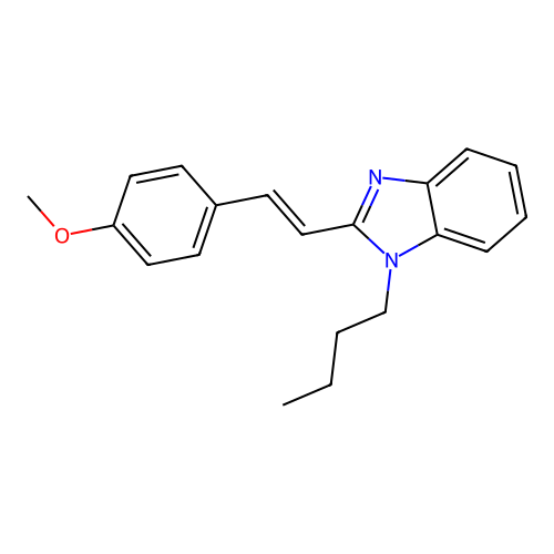1-butyl-2-[(E)-2-(4-methoxyphenyl)ethenyl]-1H-benzimidazole structure