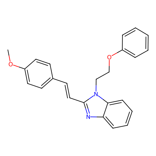 (2-{2-[(1E)-2-(4-methoxyphenyl)vinyl]benzimidazolyl}ethoxy)benzene structure