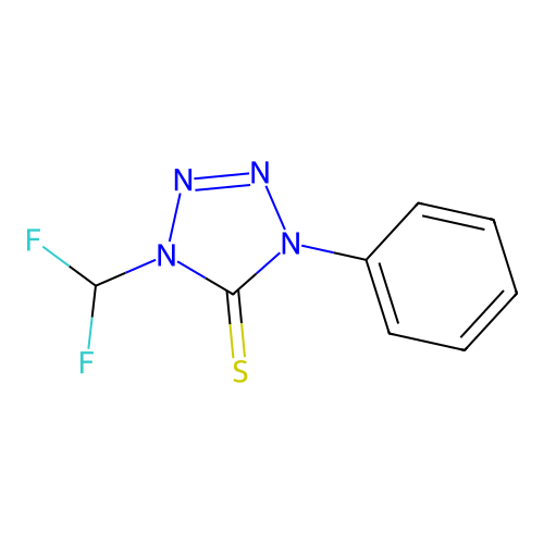 1-(difluoromethyl)-4-phenyl-1H-tetrazole-5(4H)-thione structure