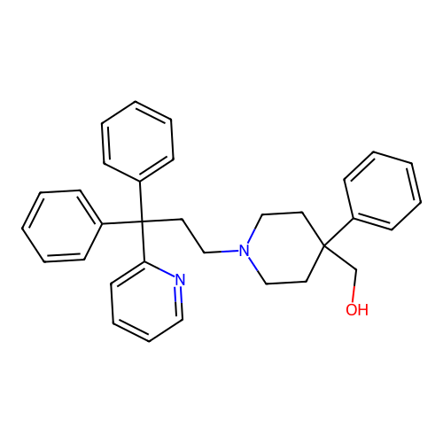 4-Piperidinemethanol, 1-[3,3-diphenyl-3-(2-pyridinyl)propyl]-4-phenyl- structure
