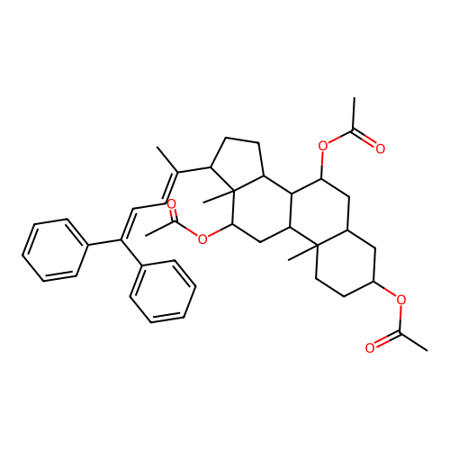[3,7-diacetyloxy-17-(5,5-diphenylpenta-2,4-dien-2-yl)-10,13-dimethyl-2,3,4,5,6,7,8,9,11,12,14,15,16,17-tetradecahydro-1H-cyclopenta[a]phenanthren-12-yl] acetate structure