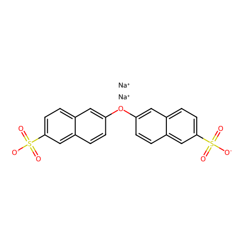 Disodium 6,6'-oxybis(2-naphthalenesulfonate) structure