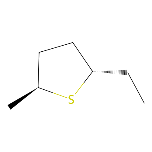 Thiolane, 2-ethyl-5-methyl, trans- structure