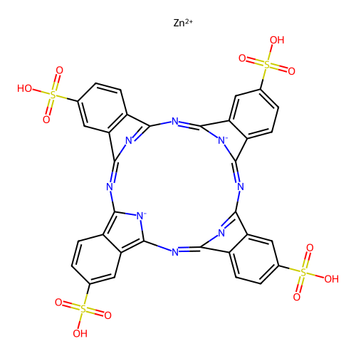 ZN(II) Phthalocyanine tetrasulfonic acid structure