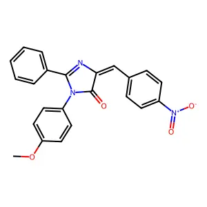 (5E)-3-(4-methoxyphenyl)-5-[(4-nitrophenyl)methylidene]-2-phenylimidazol-4-one structure