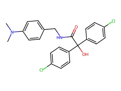 2,2-Bis(4-chlorophenyl)-N-{[4-(dimethylamino)phenyl]methyl}-2-hydroxyacetamide structure