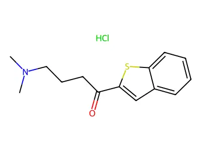 1-Butanone, 1-benzo(b)thien-2-yl-4-(dimethylamino)-, hydrochloride structure