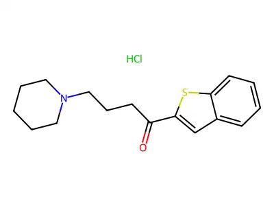 1-Butanone, 1-benzo(b)thien-2-yl-4-(1-piperidinyl)-, hydrochloride structure