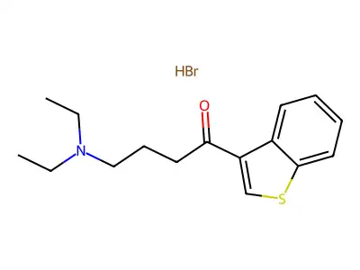 1-Butanone, 1-benzo(b)thien-3-yl-4-(diethylamino)-, hydrobromide structure