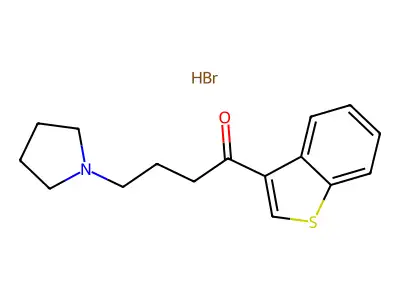 1-Butanone, 1-benzo(b)thien-3-yl-4-(1-pyrrolidinyl)-, hydrobromide structure