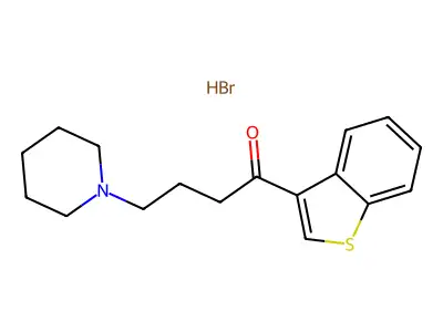 1-Butanone, 1-benzo(b)thien-3-yl-4-(1-piperidinyl)-, hydrobromide structure