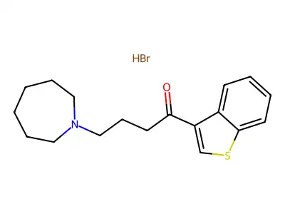 1-Butanone, 1-benzo(b)thien-3-yl-4-(hexahydro-1H-azepin-1-yl)-, hydrobromide structure