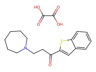 1-Propanone, 1-benzo(b)thien-2-yl-3-(hexahydro-1H-azepin-1-yl)-, ethanedioate structure