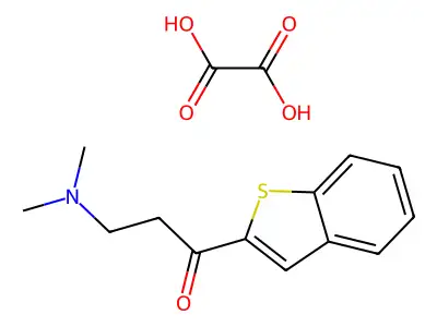 1-Propanone, 1-benzo(b)thien-2-yl-3-(dimethylamino)-, ethanedioate structure
